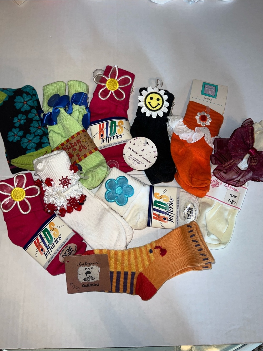 Vintage Kids Girls Sicks Assorted Sizes And Colors 10 Pairs